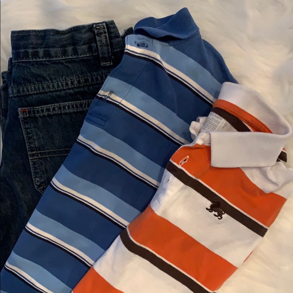 Boys Wrangler Jeans and two polo shirts